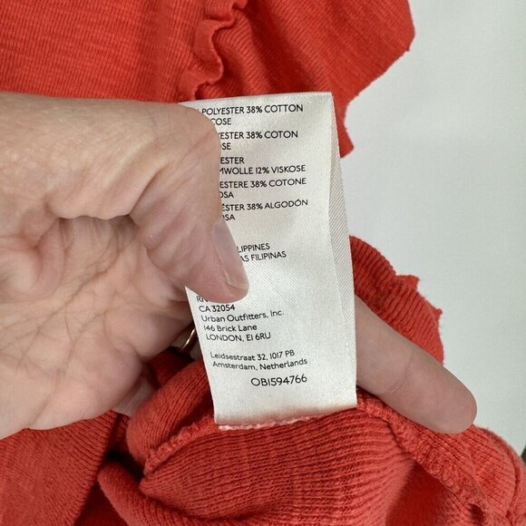 Anthropologie Pilcro Shirt Women’s xs orange ruffle fall blouse relaxed casual - Picture 4 of 6